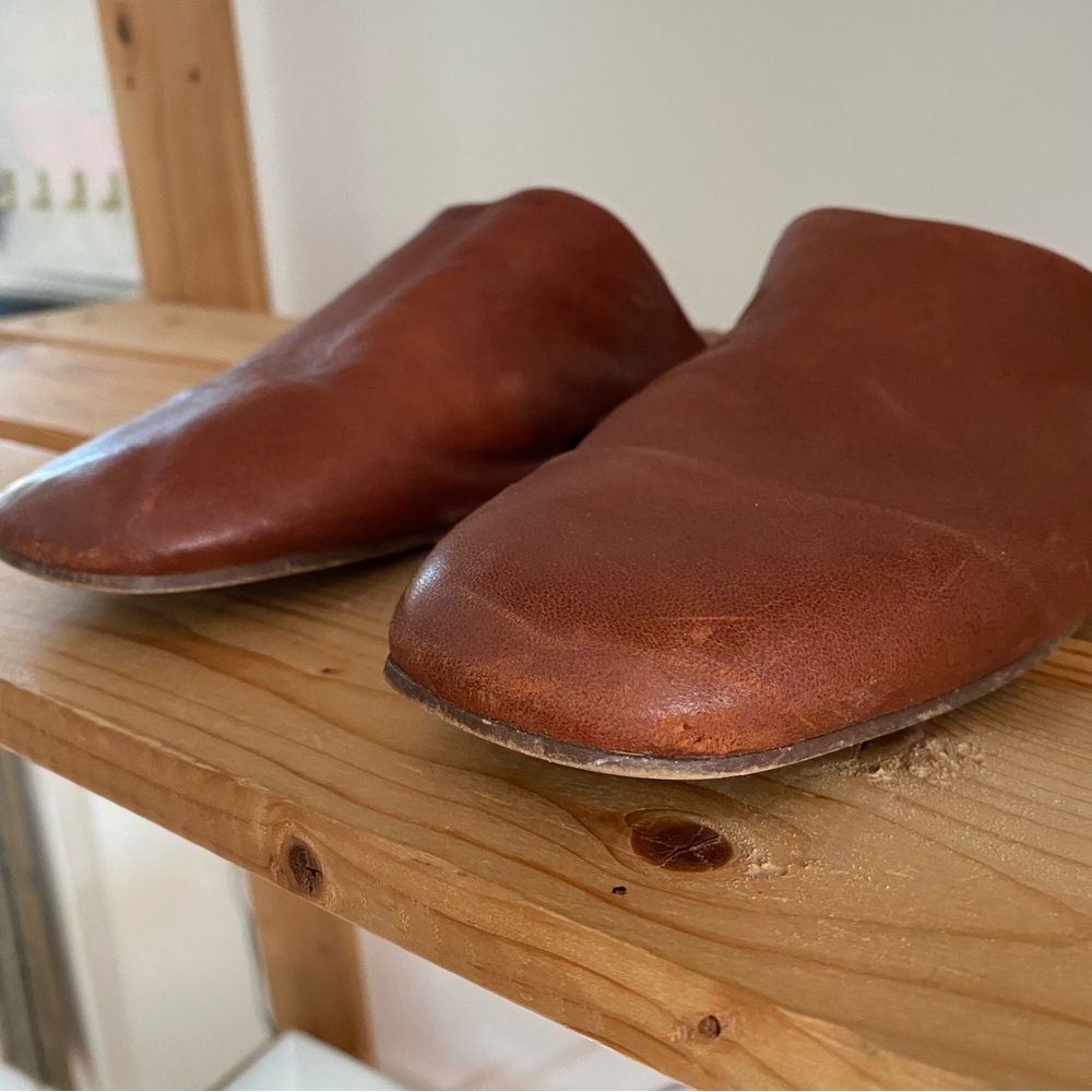 Free People Brown Leather Reese Mule Flats 37 - Picture 4 of 14